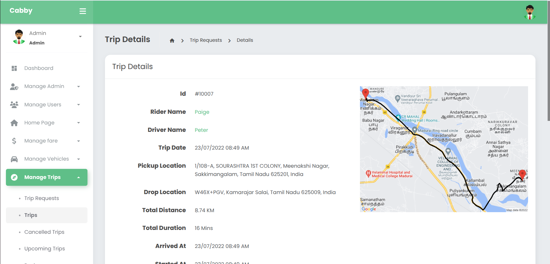 Trip Summary & Reports interface 3