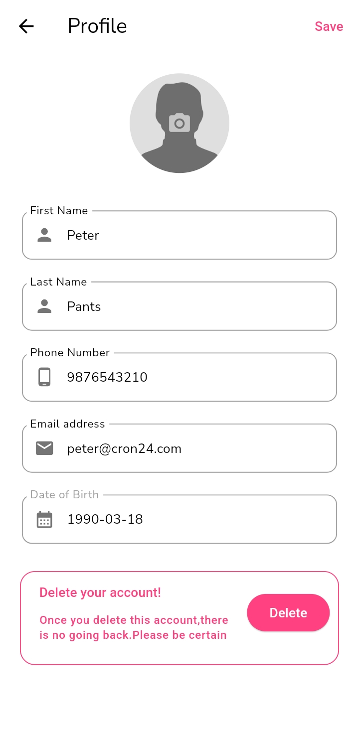 Edit Profile interface 5