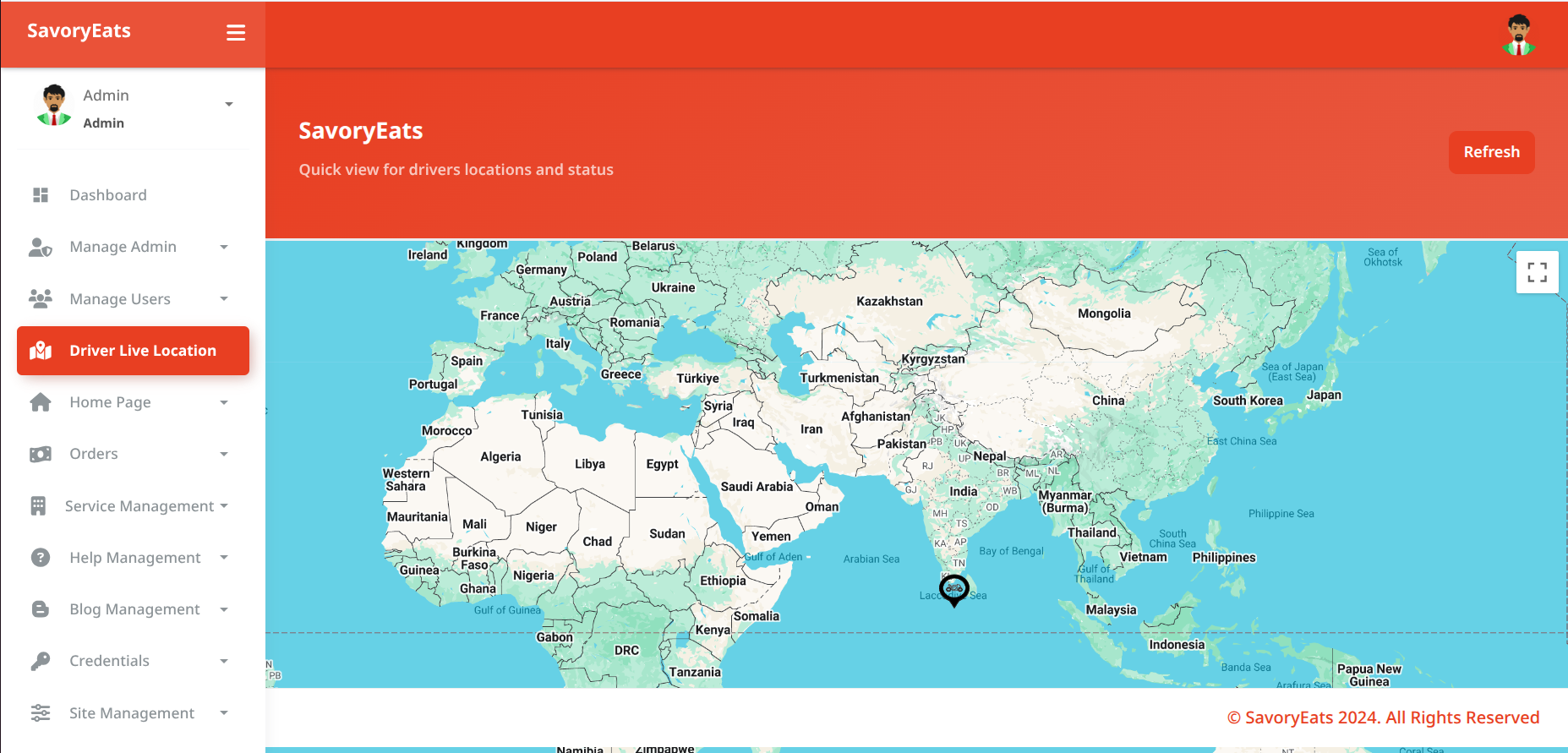 Live Dispatcher Map interface 2
